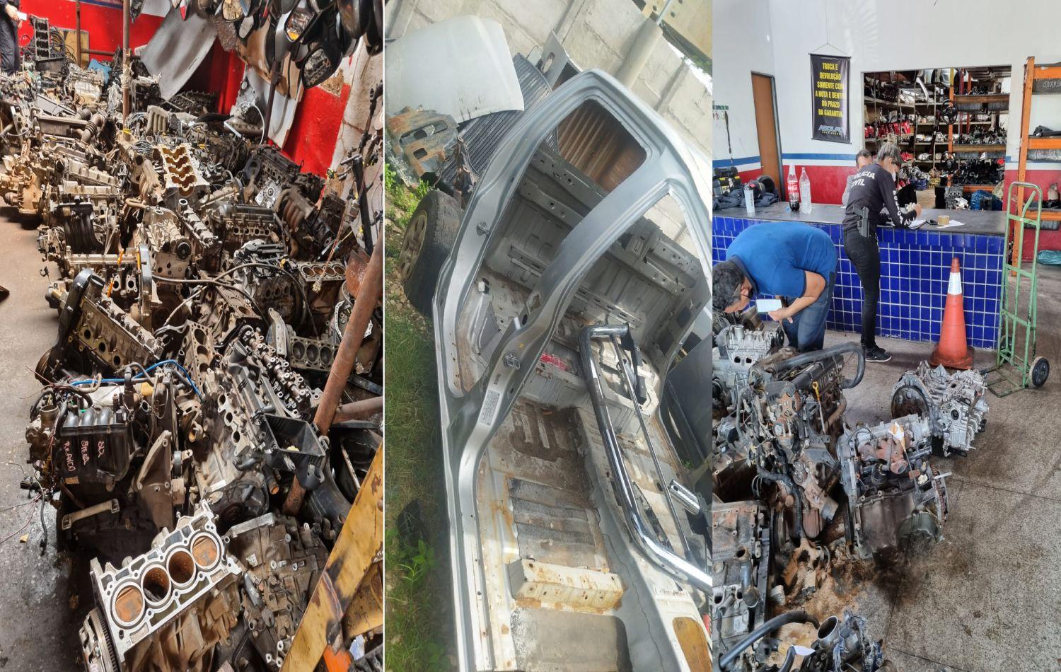 Polinter apreende dois carros de luxo e 36 motores de veículos roubados em Teresina