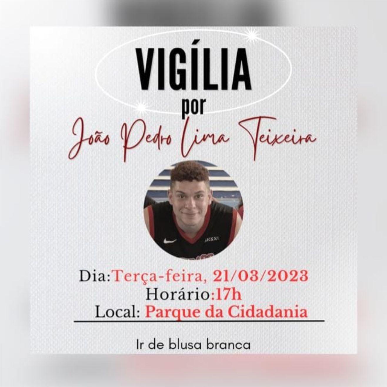Vigília em homenagem a João Pedro acontecerá nesta terça-feira no Parque da Cidadania